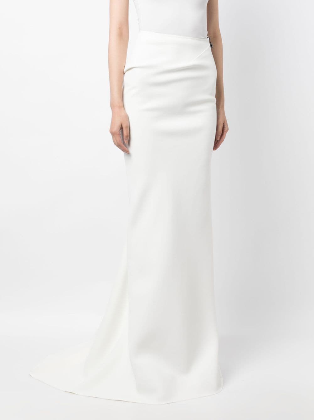 Shop Maticevski High-waisted Fishtail Skirt In White