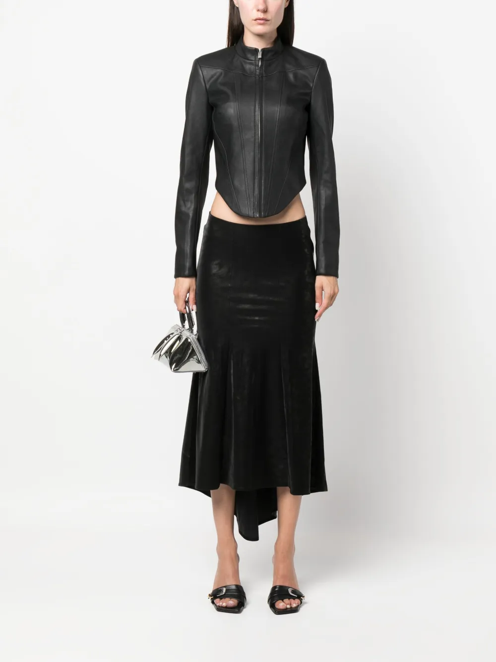 MISBHV Asymmetrische plooirok - BLACK