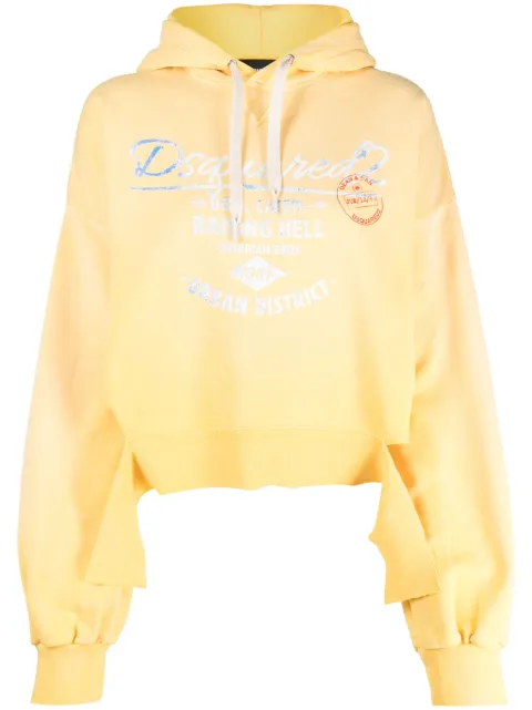 DSQUARED2 logo-print jersey hoodie Women