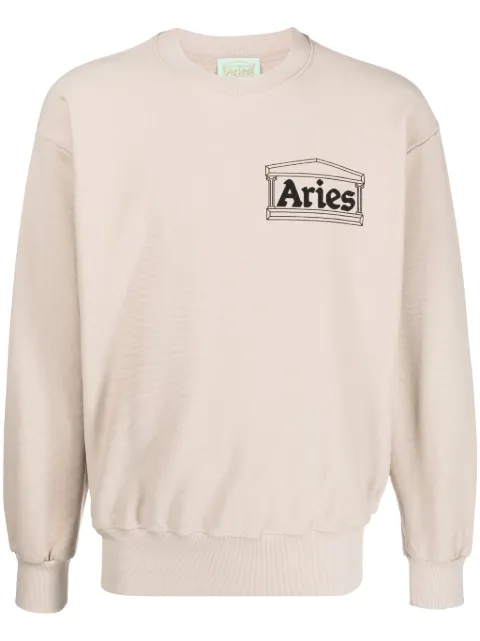 Aries sudadera tejida de canalé con logo estampado