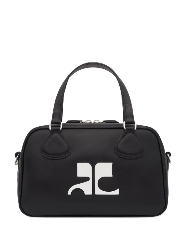 Courreges★Reedition ロゴ パッチ ボウリング バッグ Courrèges Reedition レザーボーリングバッグ | ブラック