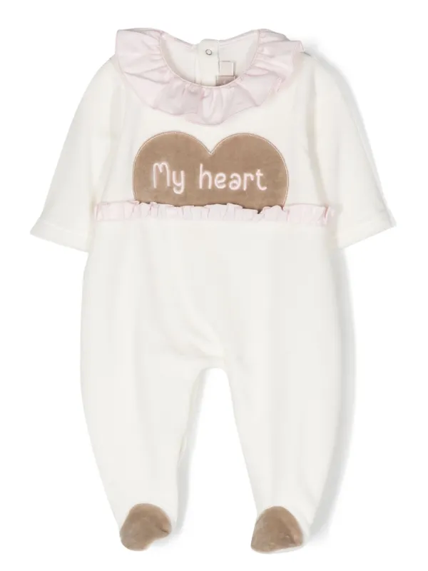 La Stupenderia slogan-embroidered Cotton Pyjamas White