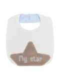 La Stupenderia embroidered-design cotton bib - Blue