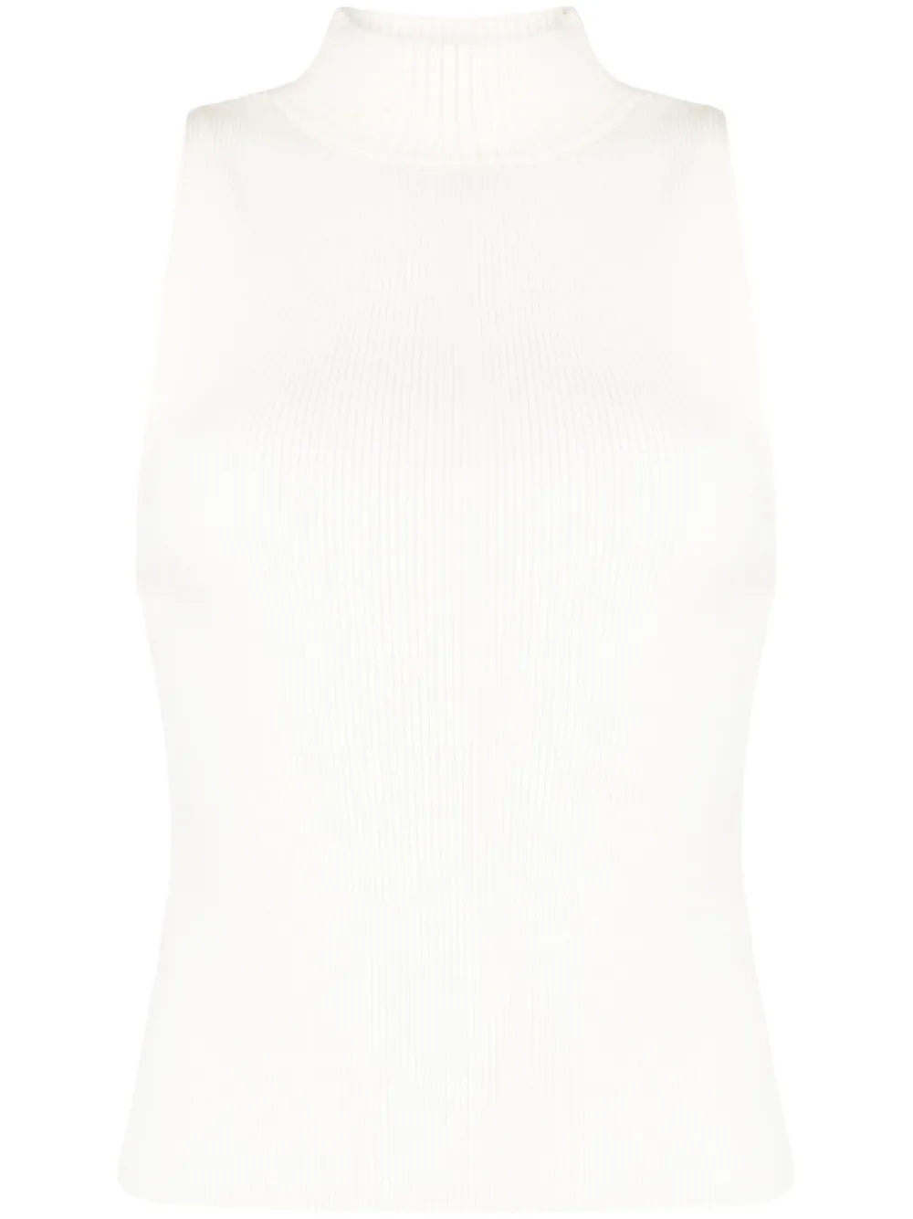 alice + olivia Darcey roll-neck sleeveless top - White