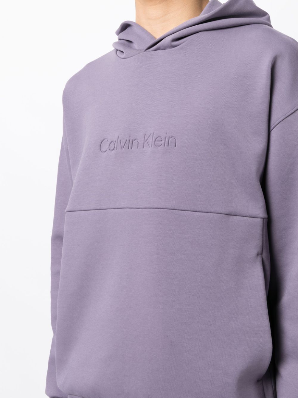 - Farfetch Hoodie logo-debossed drop-shoulder Calvin Klein