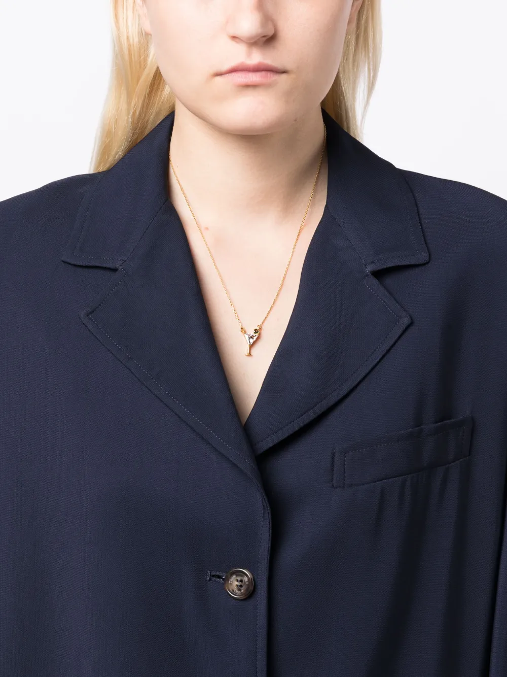 Kate Spade Shaken Or Stirred chain-link pendant necklace - Zilver