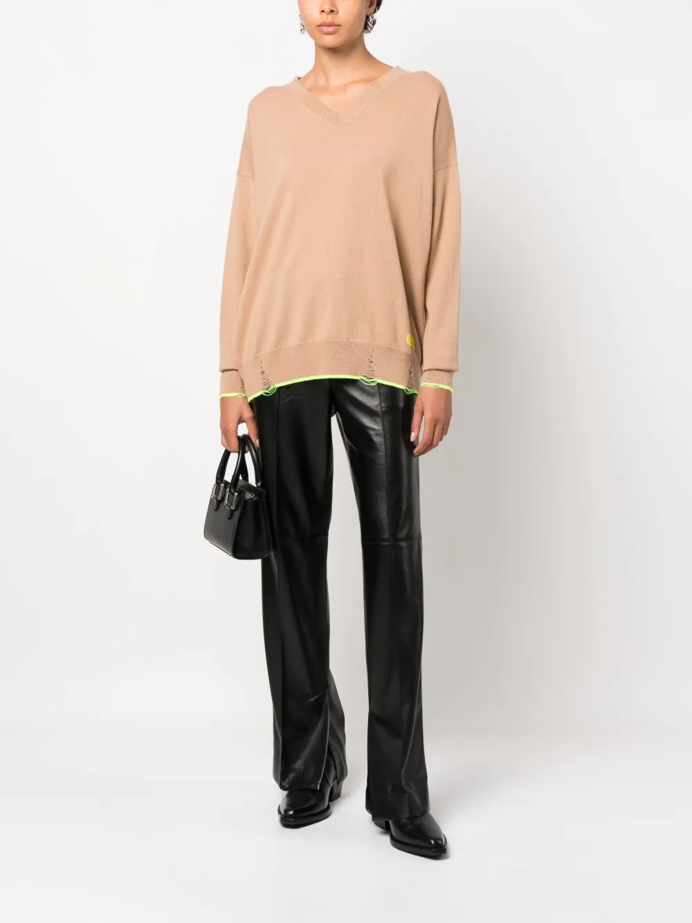 Dsquared2 contrasting-trim knitted jumper - Beige