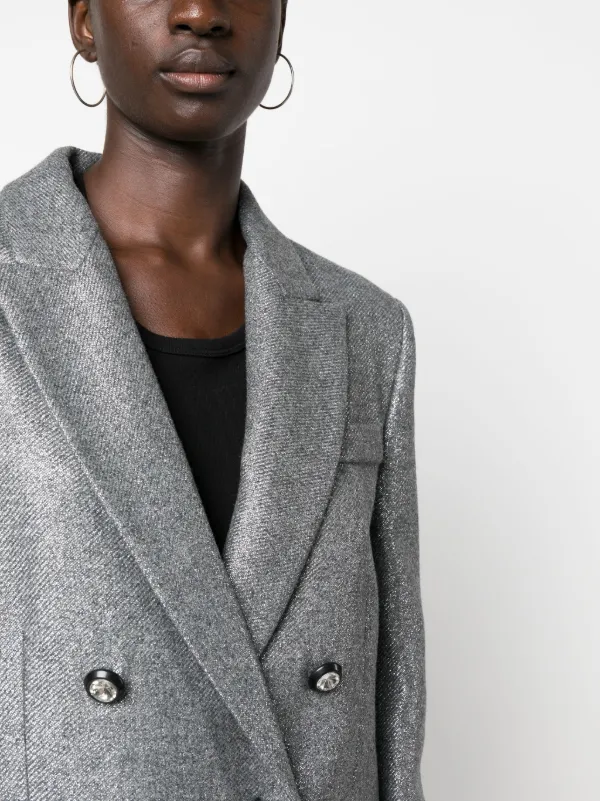 Grey double breasted blazer online