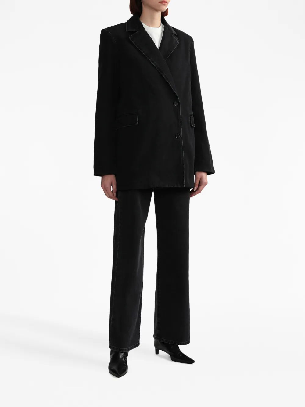 Loulou Studio Blazer met enkele rij knopen - Zwart