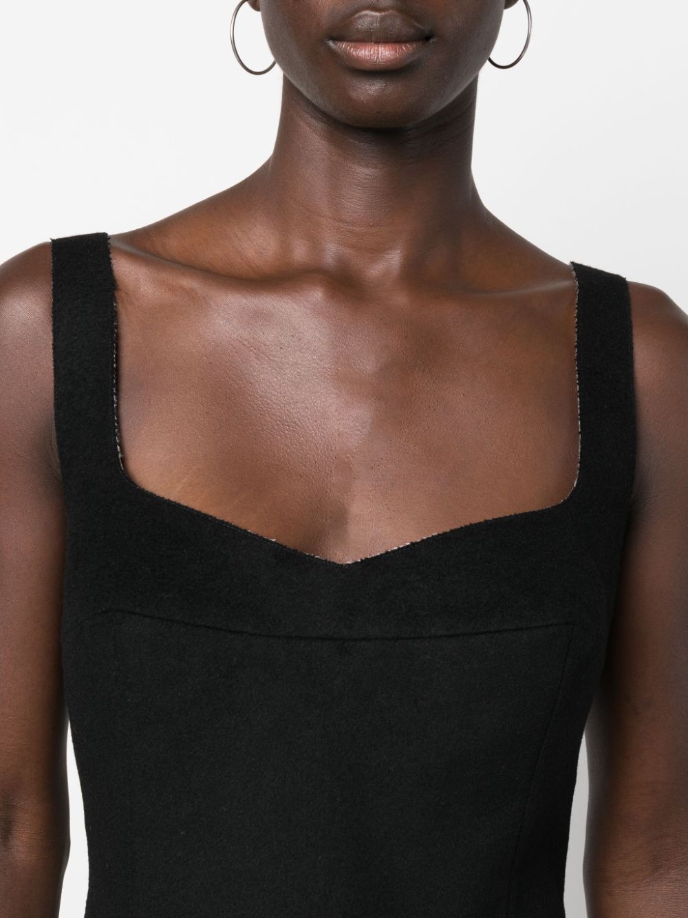 Shop Marni Flared-hem Sleeveless Midi Dress In Black