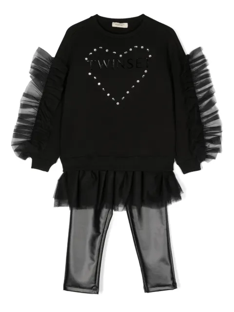 TWINSET Kids logo-print ruffled sweatshirt legging set