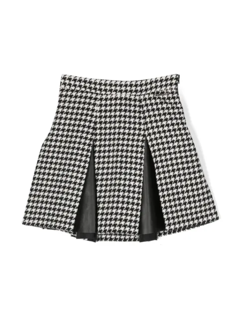 TWINSET Kids pleated houndstooth skirt