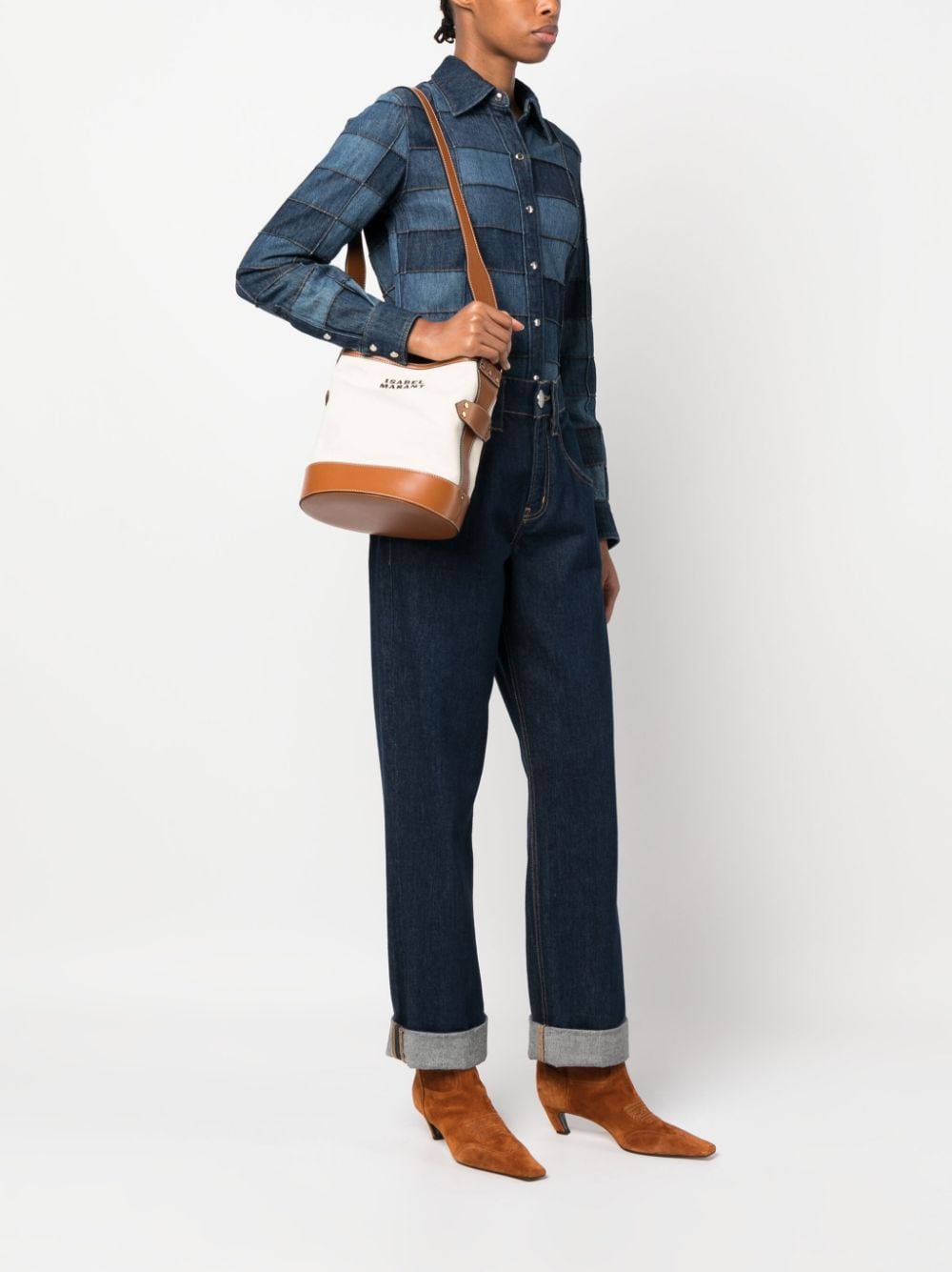Isabel Marant Women's Samara Small Suede Leather Shoulder Bag - Natural - Shoulder Bags