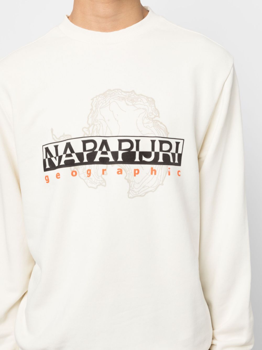 Shop Napapijri Graphic-print Cotton Sweatshirt In White