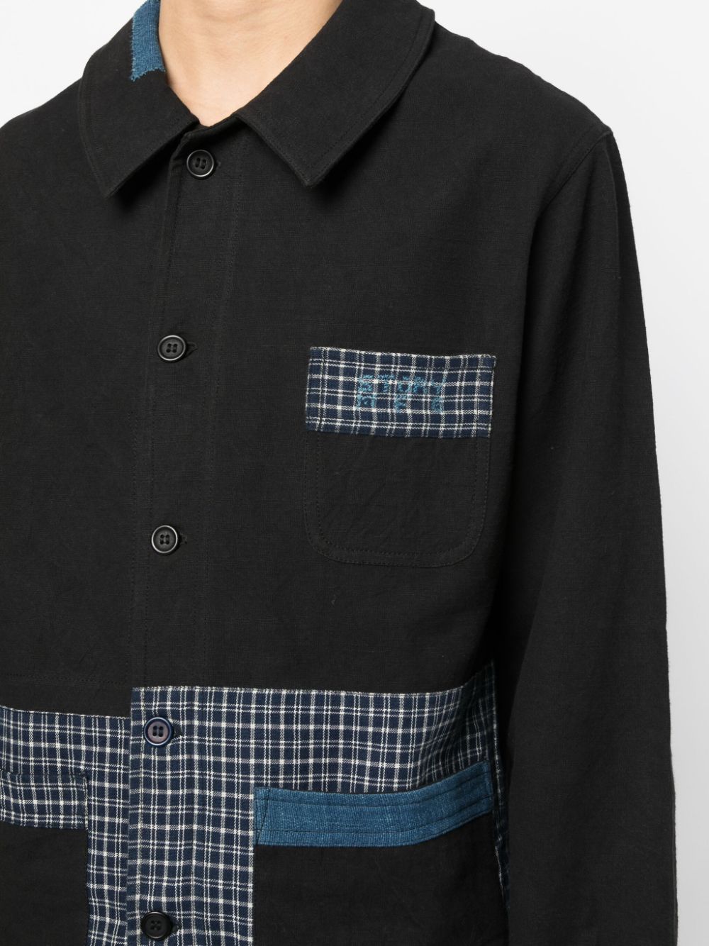 Shop Story Mfg. Scarecrow Patchwork Cotton Jacket In Black