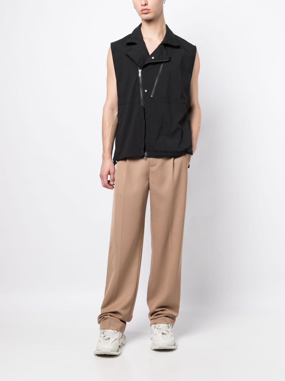 Shop Botter Pressed-crease Wide-leg Trousers In Brown