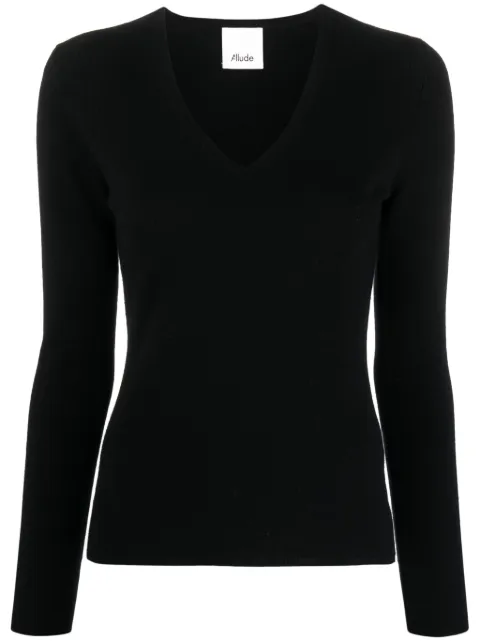 Allude سويت شيرت كشمير برقبة V