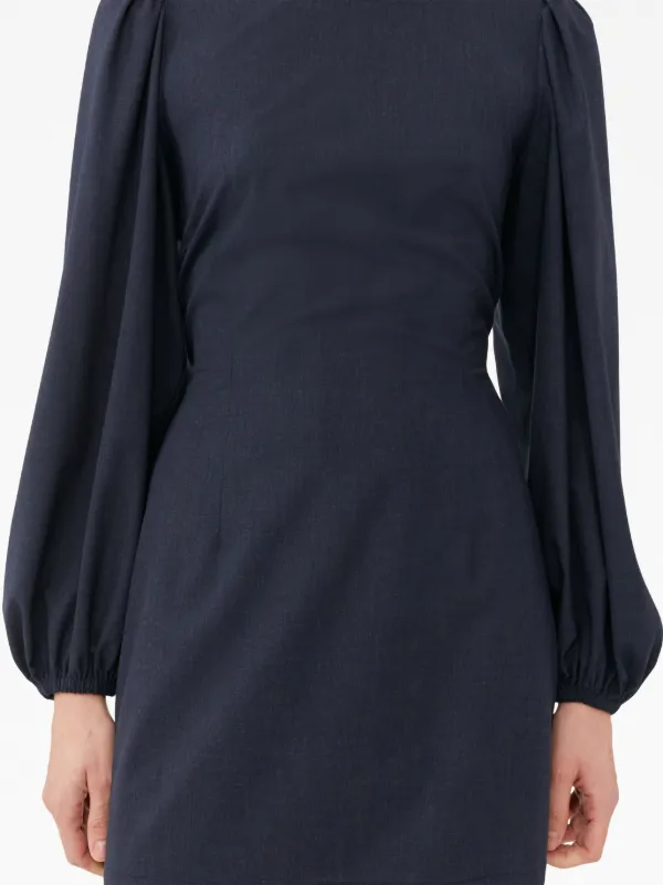 GANNI long-sleeved open-back Minidress | Blue | FARFETCH GANNI long-sleeved open-back Minidress | Blue | FARFETCH