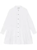 GANNI pointed-collar organic cotton shirtdress - White