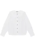 GANNI bib-collared cotton shirt - White