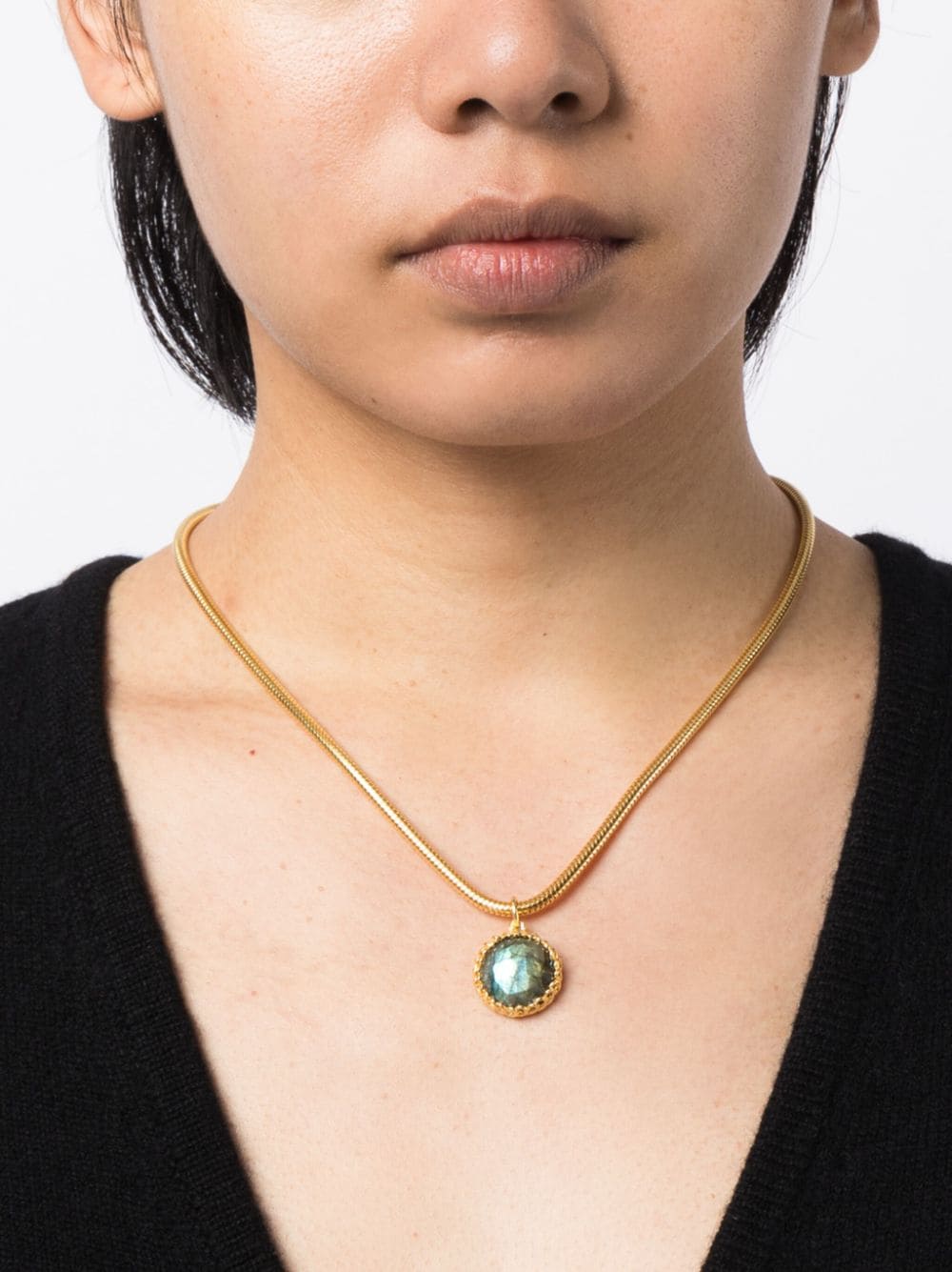 Shop Soru Night Sky Labradorite-pendant Necklace In Gold