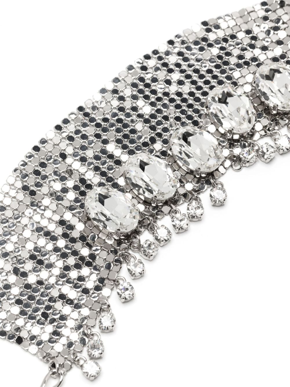 Shop Rabanne Pixel Crystal-embellished Necklace In Silver