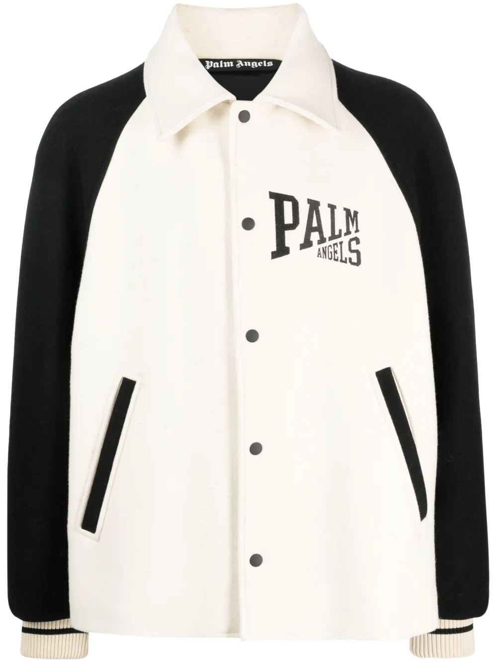 Palm Angels Man Jacket Off White Size 42 Virgin Wool In White