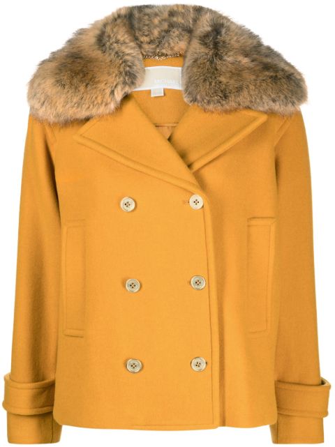 Michael Michael Kors fur-collar wool-blend peacoat