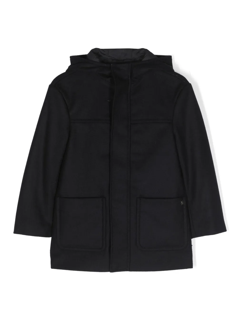 DONDUP LOGO-PLAQUE HOODED JACKET