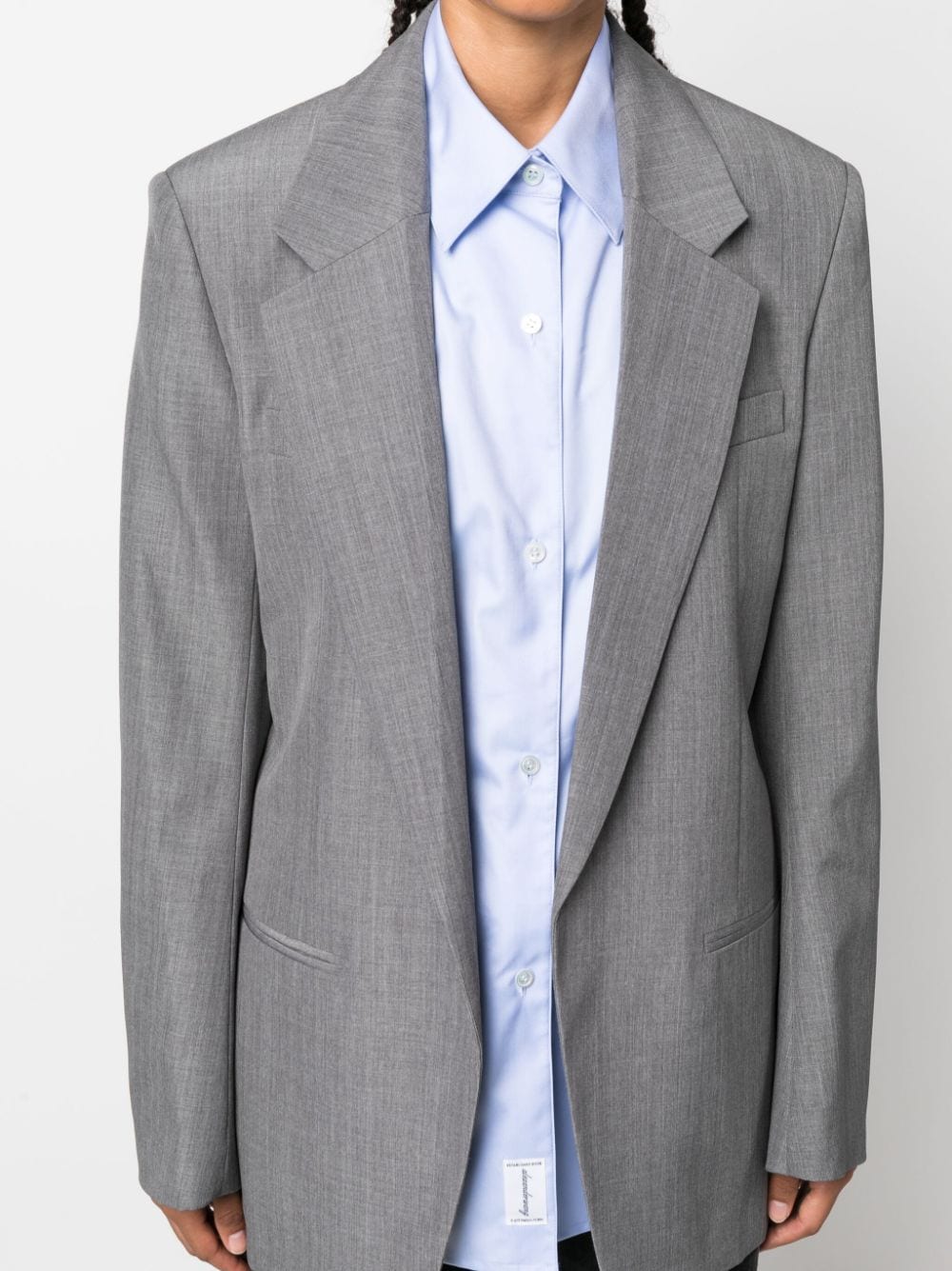 Shop Alexander Wang Removable-shirt Single-breasted Blazer In Grey