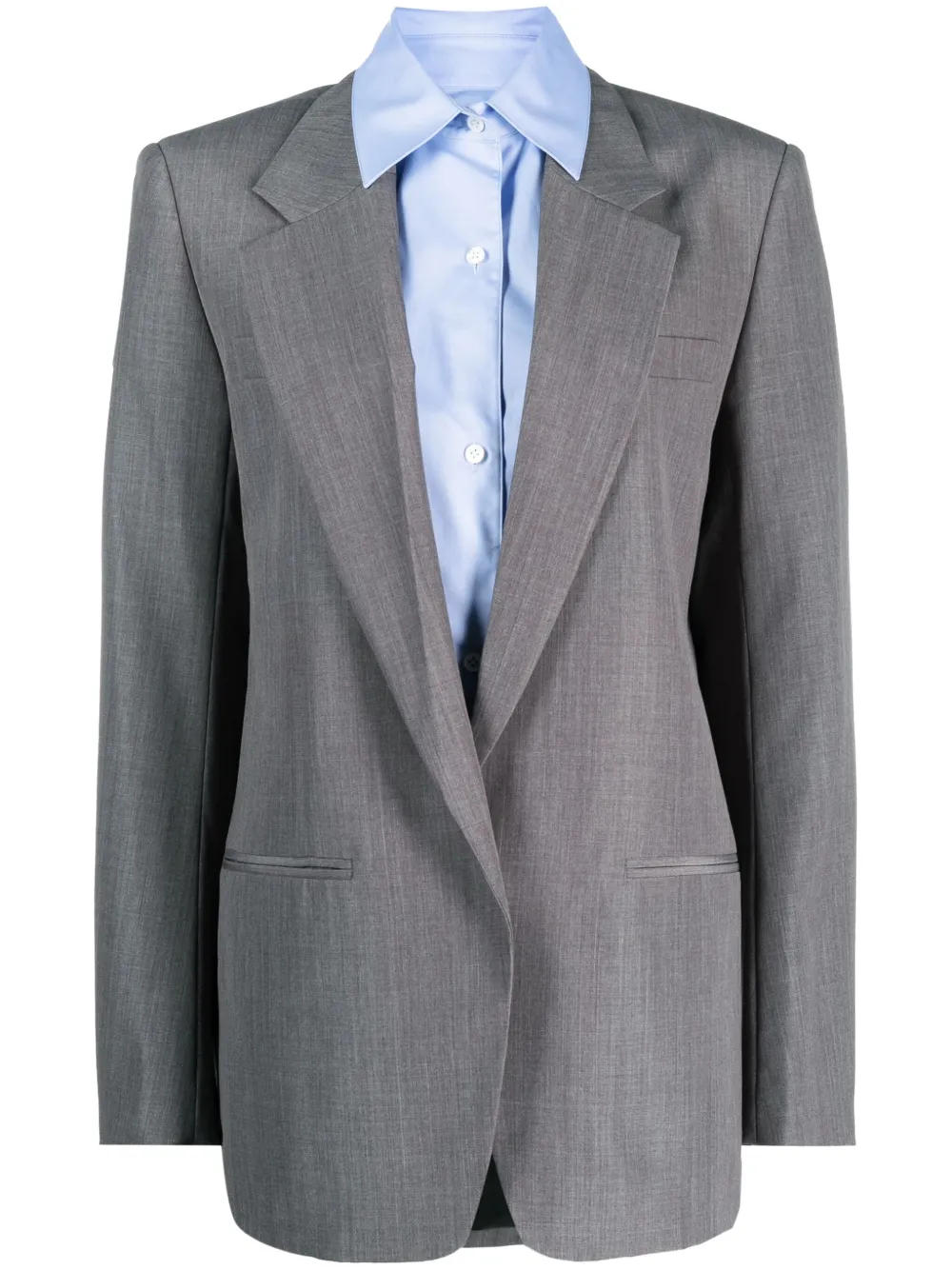 Alexander Wang Removable-shirt Single-breasted Blazer In Grey