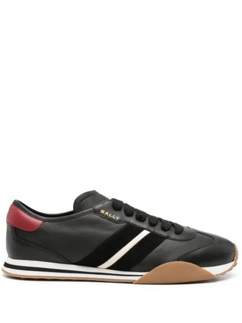 Bally 서식스 사이드 스트라이프 가죽 스니커즈