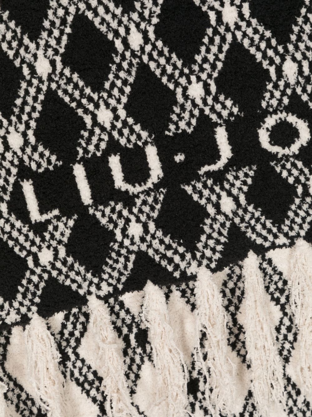LIU JO geometric-pattern knitted scarf - Zwart