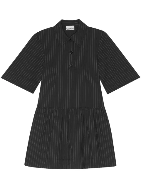 GANNI striped polo minidress