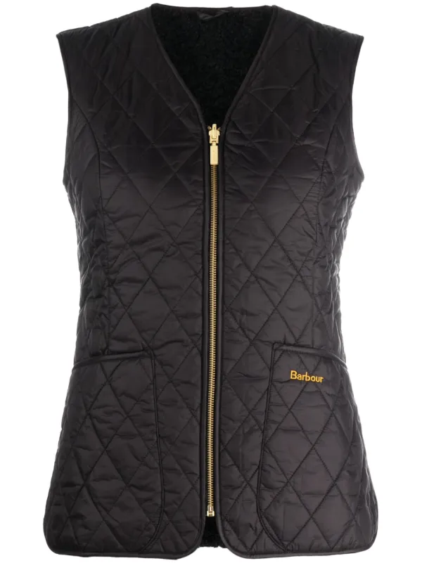 Barbour logo embroidered Quilted Reversible Gilet Black FARFETCH CA