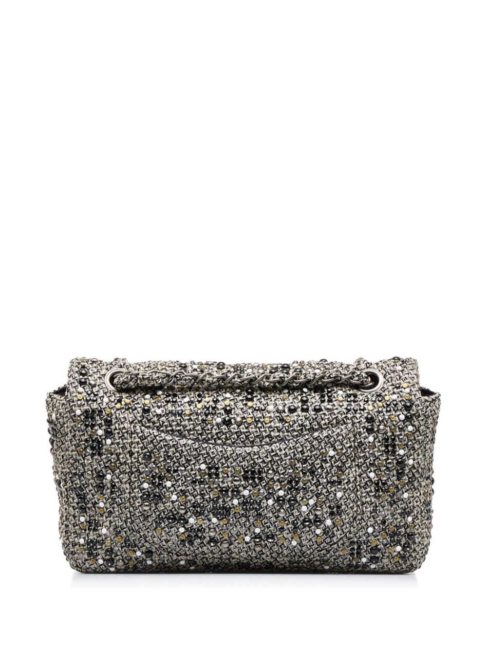 Chanel Pre-owned 2012-2013 Medium Classic Flap Tweed Shoulder Bag - Grey