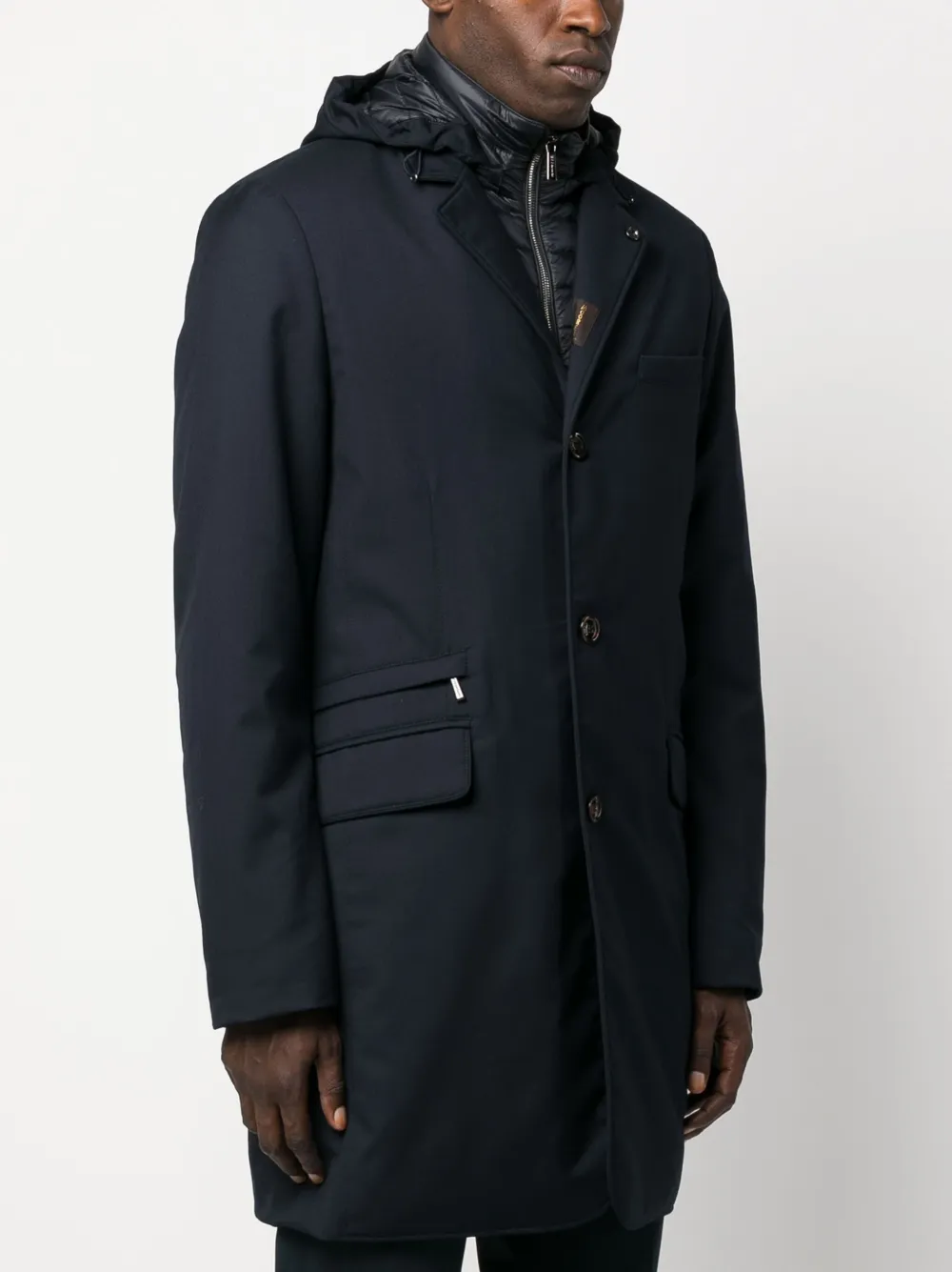 Moorer Redon-Pum jas met capuchon Blauw