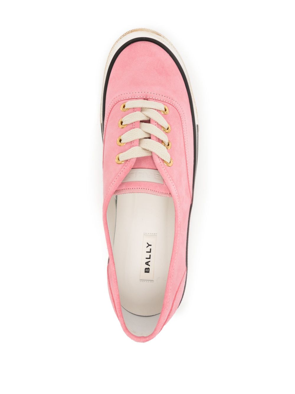 Shop Bally Striped-edge Lace-up Sneakers In Pink