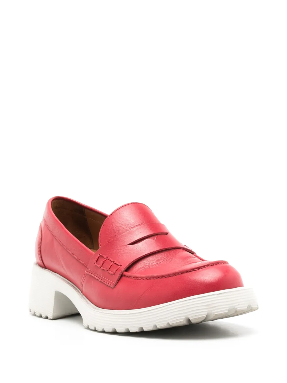 Shop Sarah Chofakian Ully Leather Loafers In Red