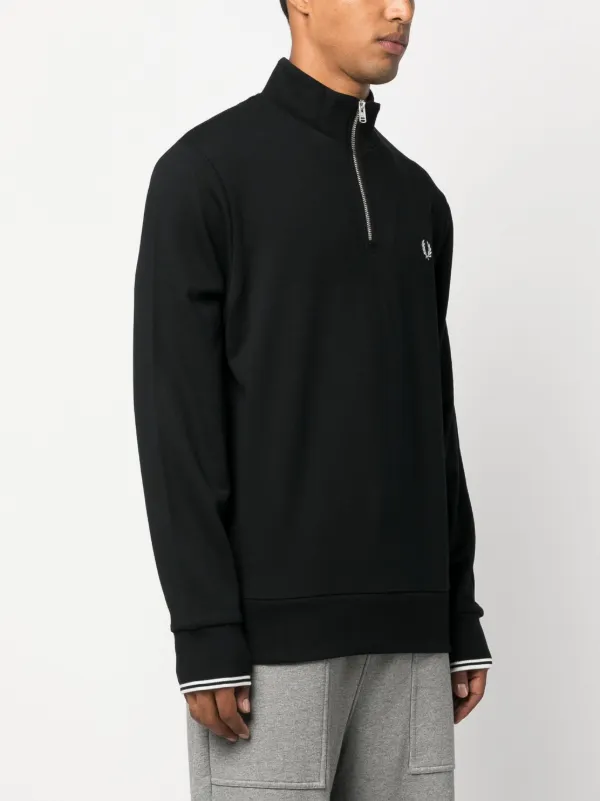 FRED PERRY ブラック ジップアップジャケット FRED PERRY ブルゾン アウター Zip Overshirt／ジップアップ