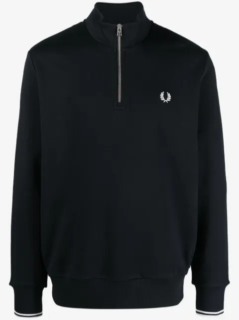 Fred Perry logo-embroidered zip-up sweatshirt