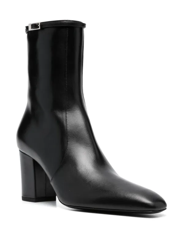 Saint Laurent Joelle 70mm Leather Boots | Black | FARFETCH