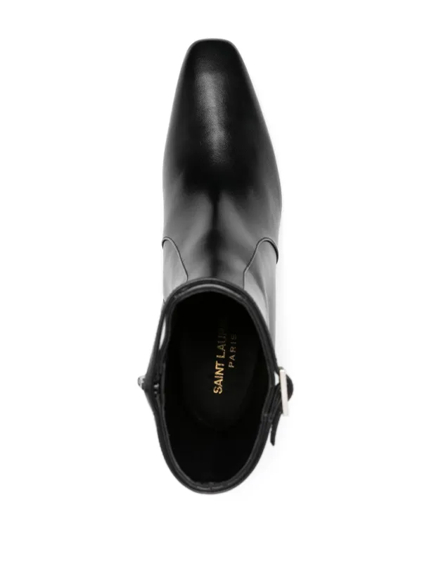 Saint Laurent Joelle 70mm Leather Boots | Black | FARFETCH