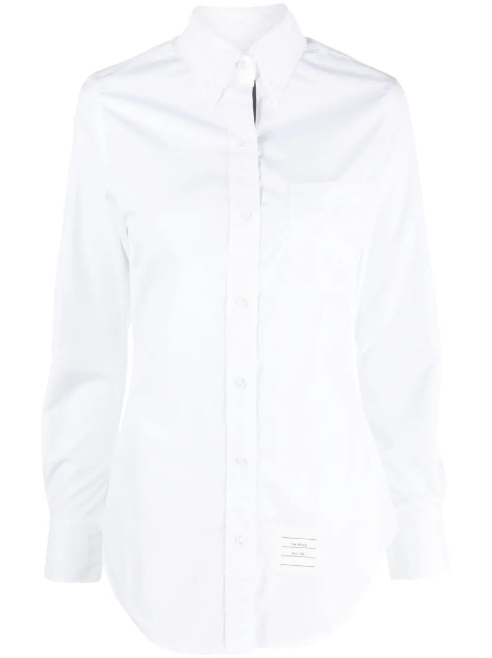 Thom Browne Shirt With Back Loop Detail And Chest Pocket In White