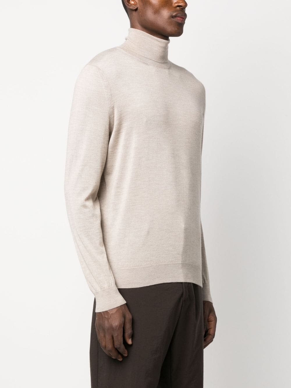 Shop Colombo Roll-neck Fine-knit Jumper In Neutrals