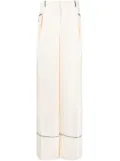 Bally contrast-piping silk pyjama trousers - White