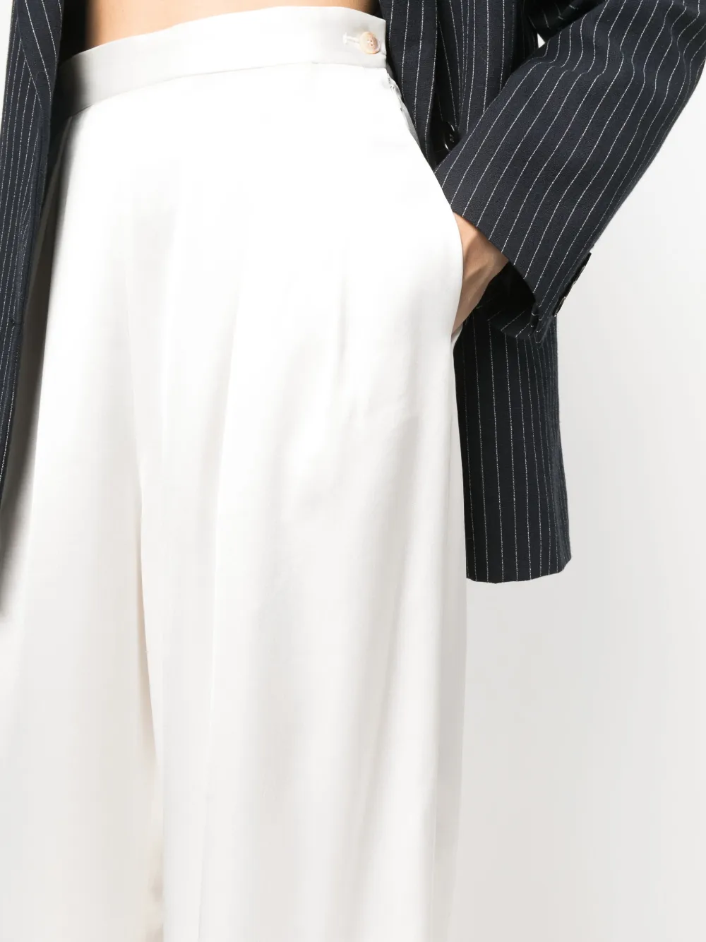 Pleat-Detail Palazzo Trousers