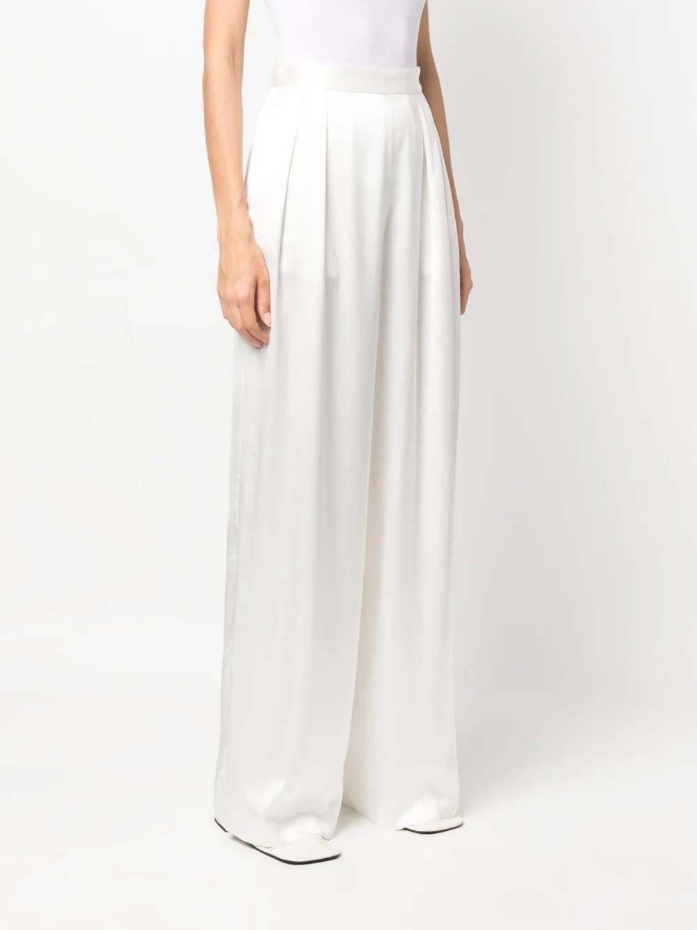 Pleat-Detail Palazzo Trousers