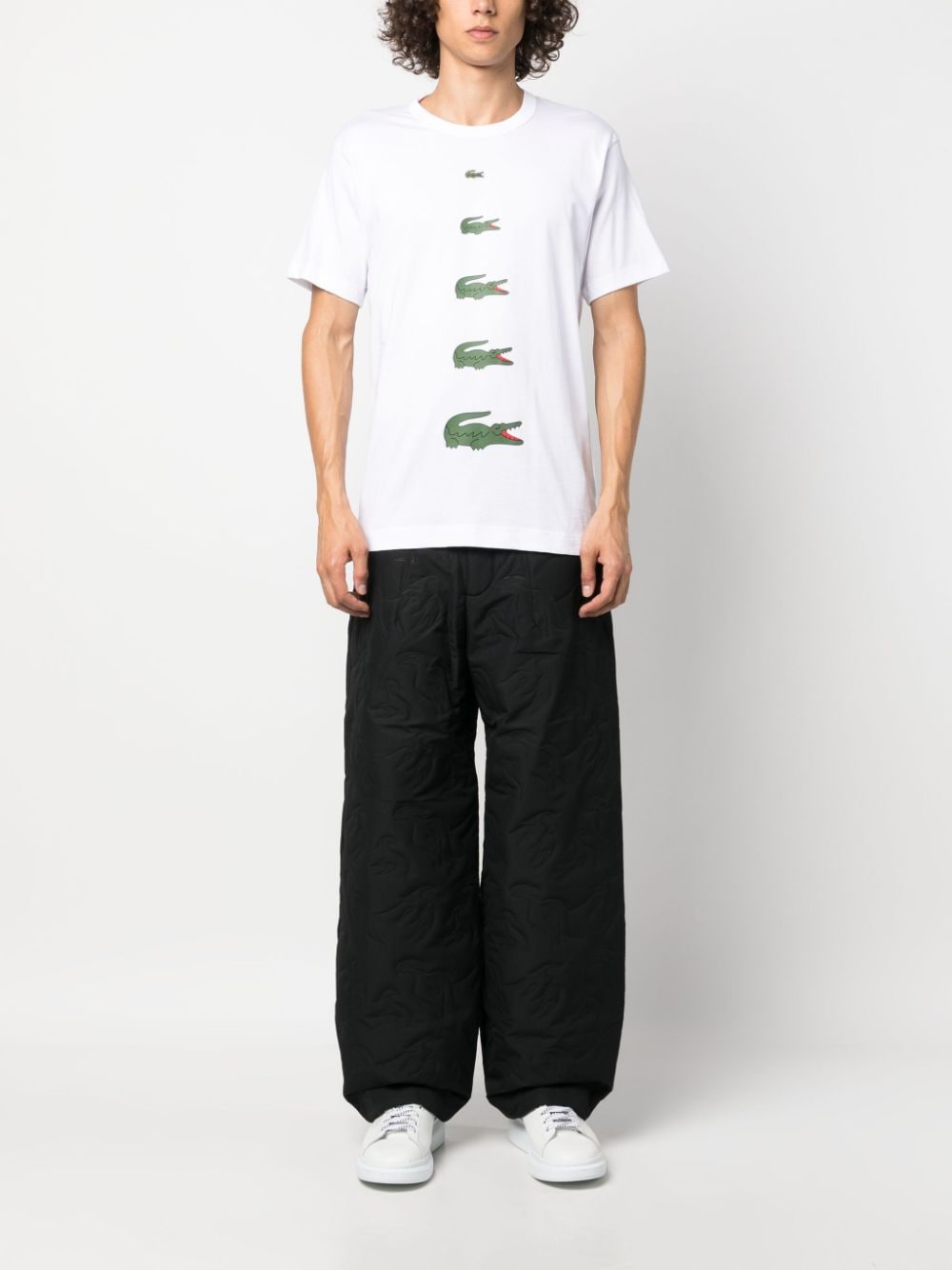 Comme Des Garçons Shirt x Lacoste T-shirt met logoprint - Wit