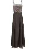 Peserico sequin-embellished flared gown - Brown